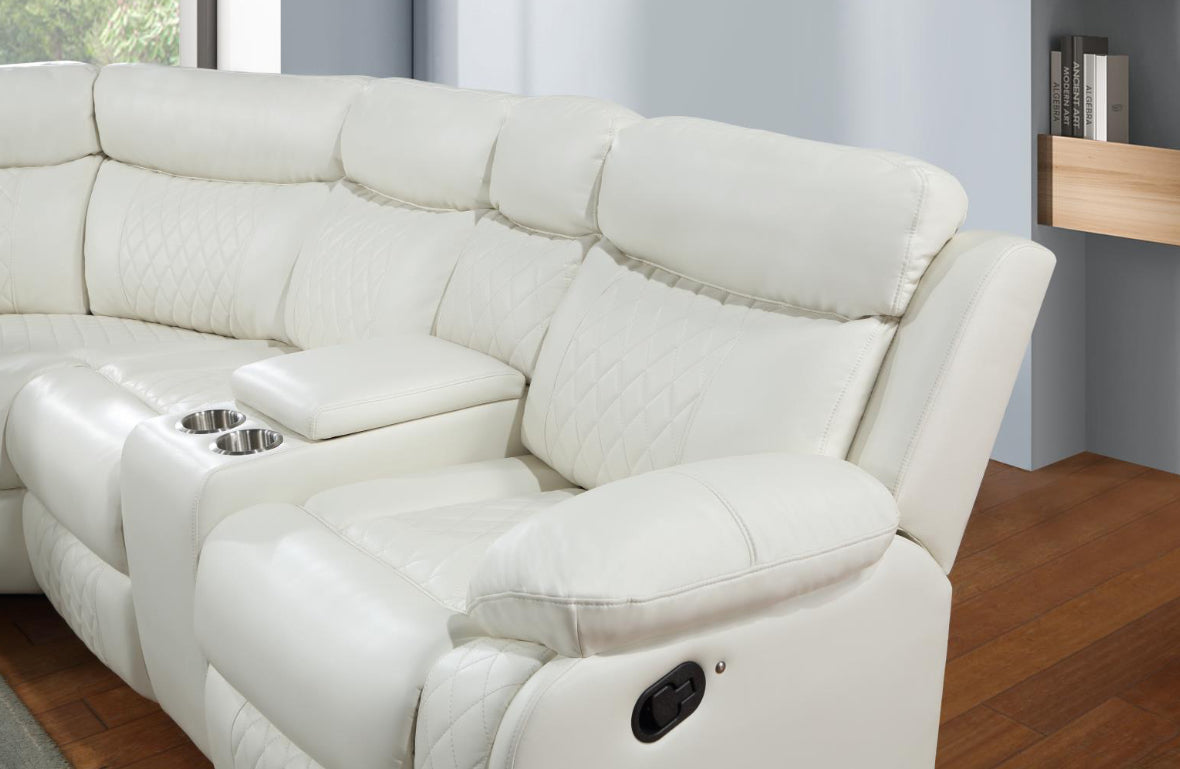 U64	WHITE MOTION 3 PC SECTIONAL W/BLUETOOTH SPEAKER