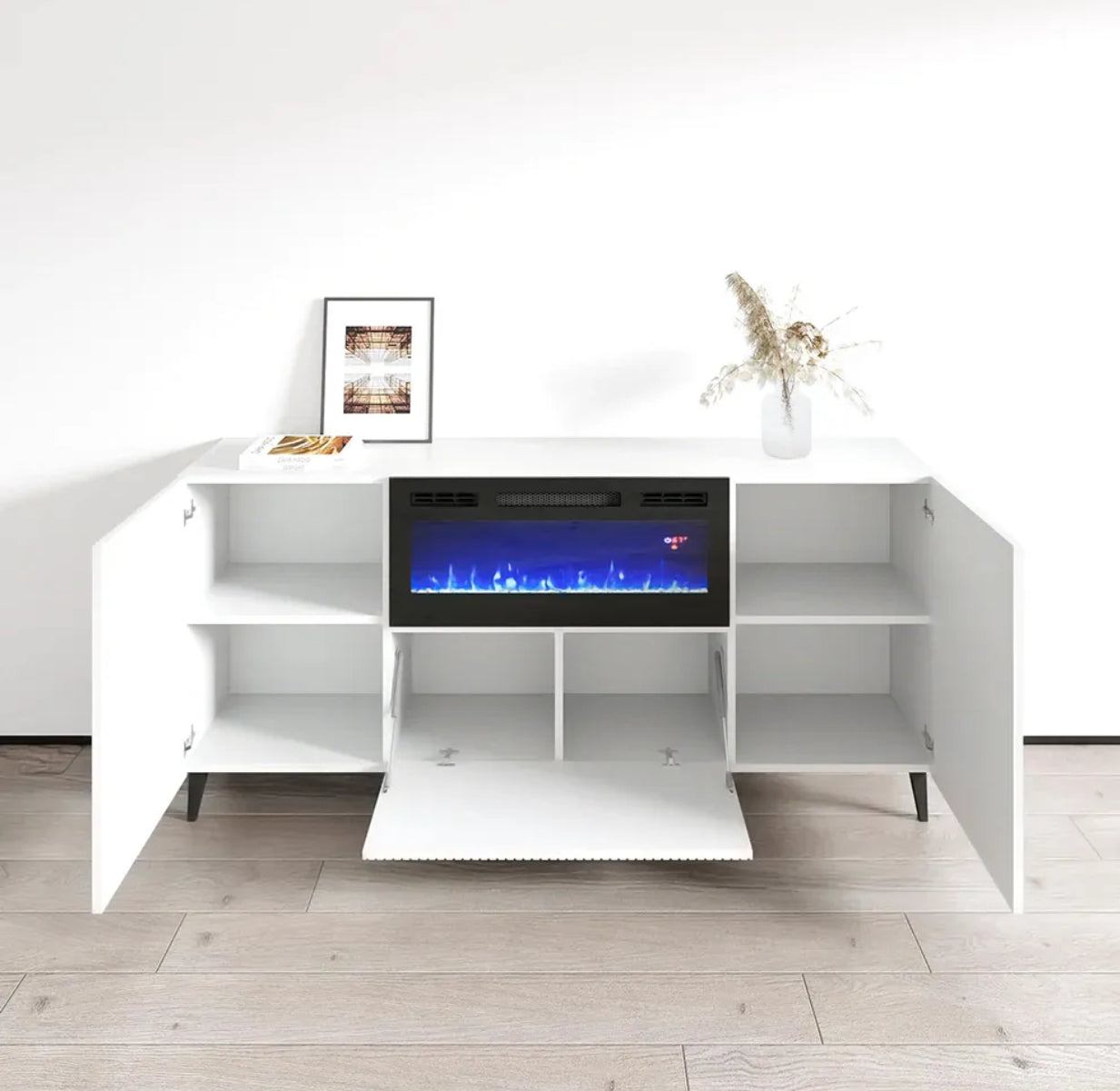 Buffet Sideboard B301-LED 245M Doors White Lacquer UV OR BLACK