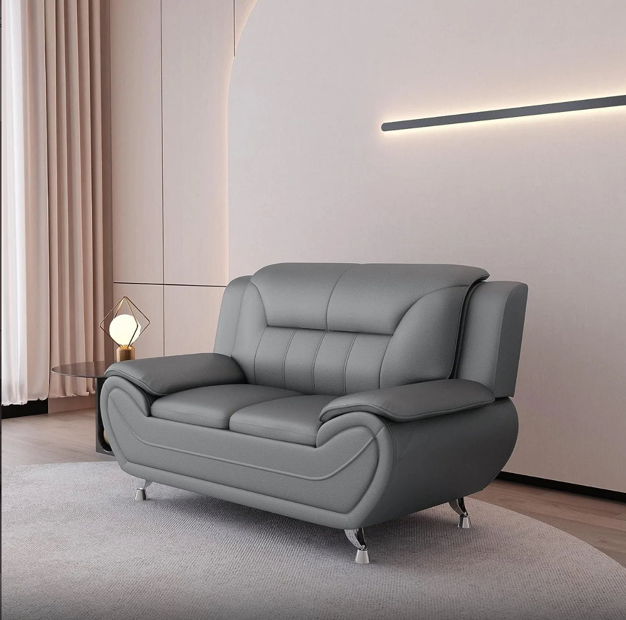 Venecia Sofa Set Grey. (SOFA AND LOVESEAT)