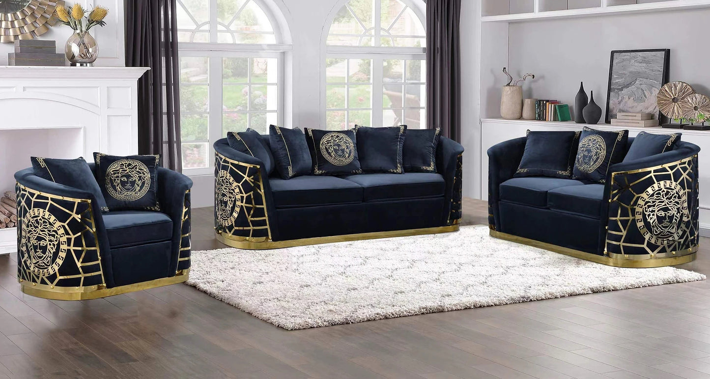 Odessa Black Sofa + Loveseat Set
