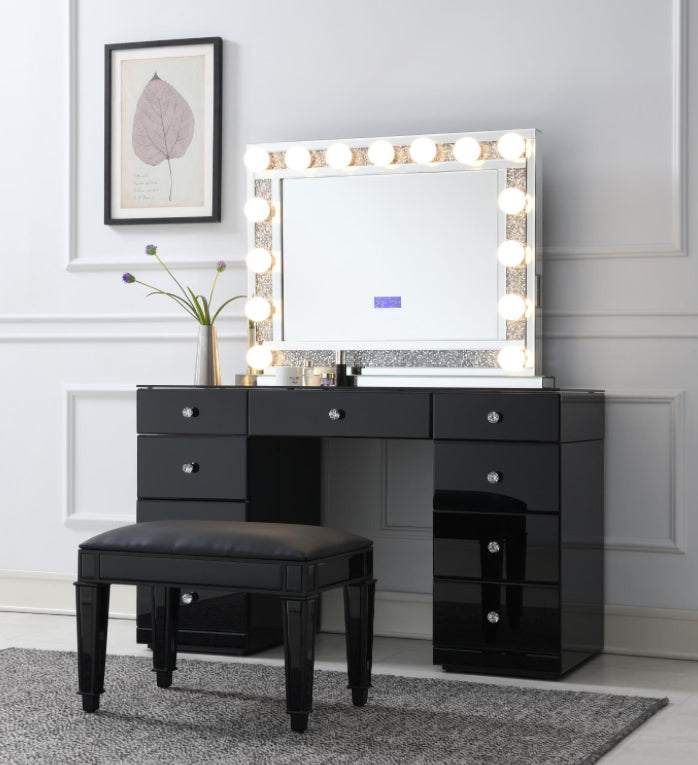 GLAMOUR VANITY SET (DRESSER + MIRROR BLUETOOTH SPEAKER WITH LIGHTS)