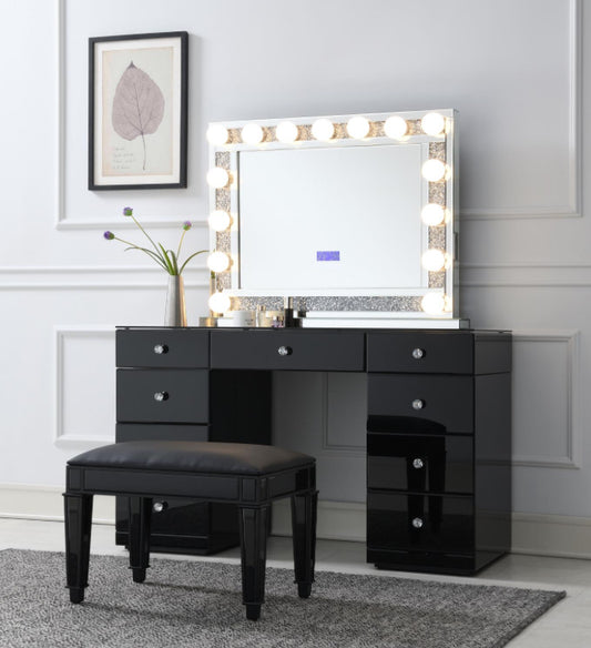 GLAMOUR VANITY SET (DRESSER + MIRROR BLUETOOTH SPEAKER WITH LIGHTS)
