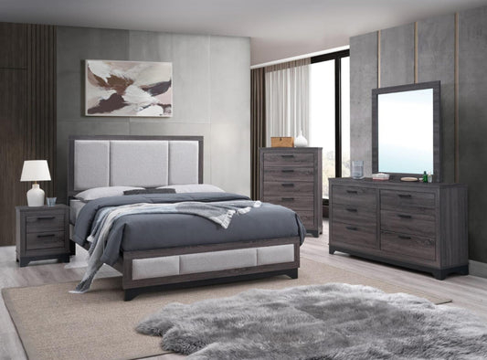 B313 - JOURI DARK GREY 4PC (Queen Bed, Dresser, Mirror, Nightstand