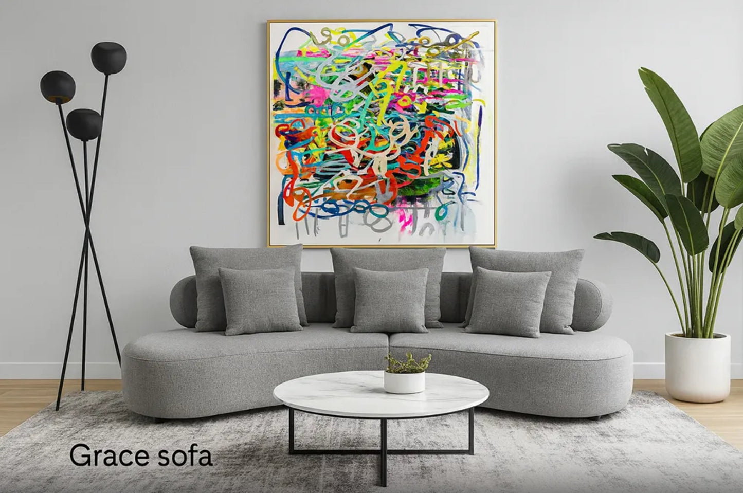 Grace Sectional Sofa with pillows.    Beige or Grey