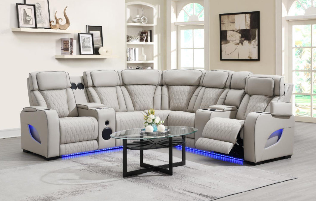 U11 GRAY 3PC POWER LED SECTIONAL
