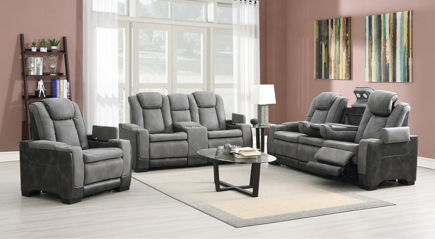 Luxury Arcadia Gray 3piece Sofa + Loveseat Set+ Chair