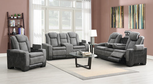 Luxury Arcadia Gray 3piece Sofa + Loveseat Set+ Chair