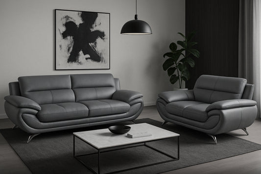 Venecia Sofa Set Grey. (SOFA AND LOVESEAT)