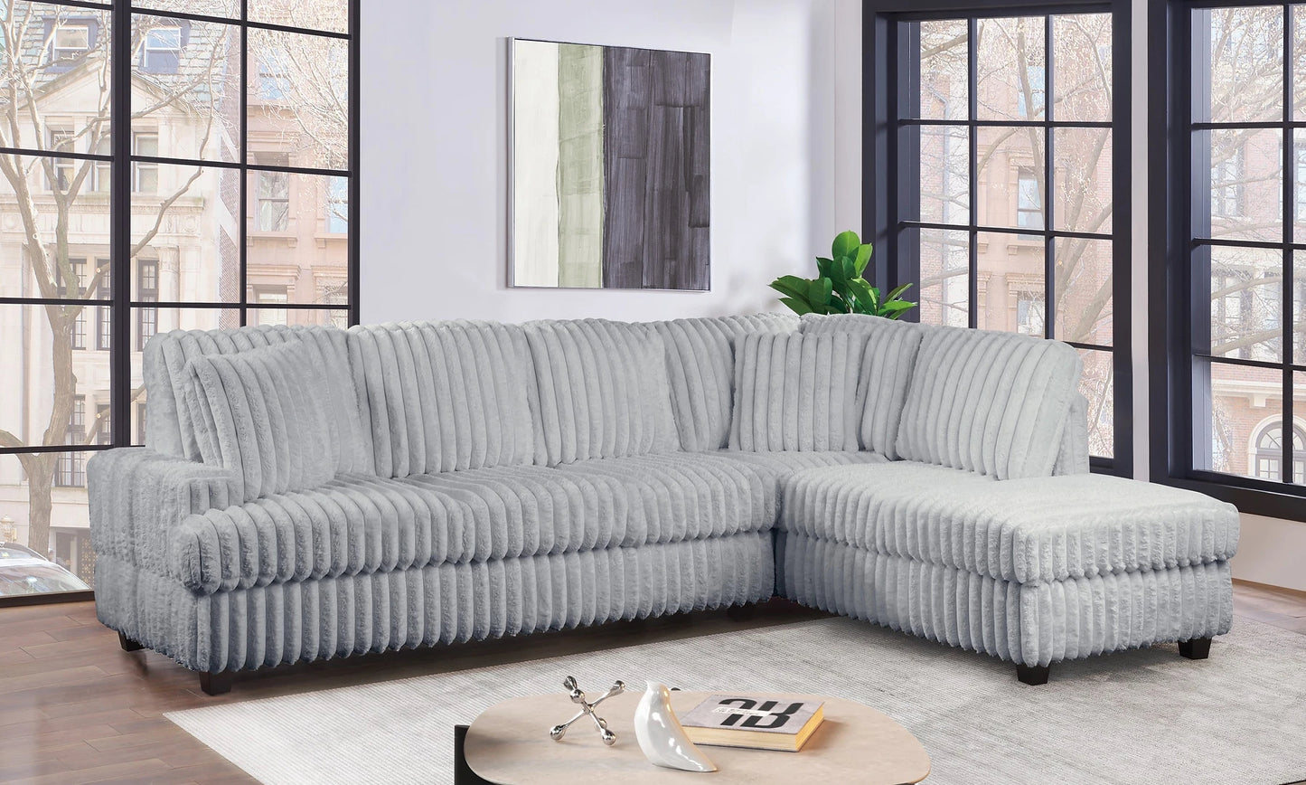 Lisbon Gray 2-Pc Sectional Reversible Chaise