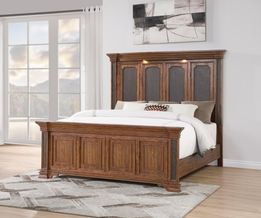 B020 KING BED FRAME - DRESSER - MIRROR - NIGHTSTAND (FREE CHEST)