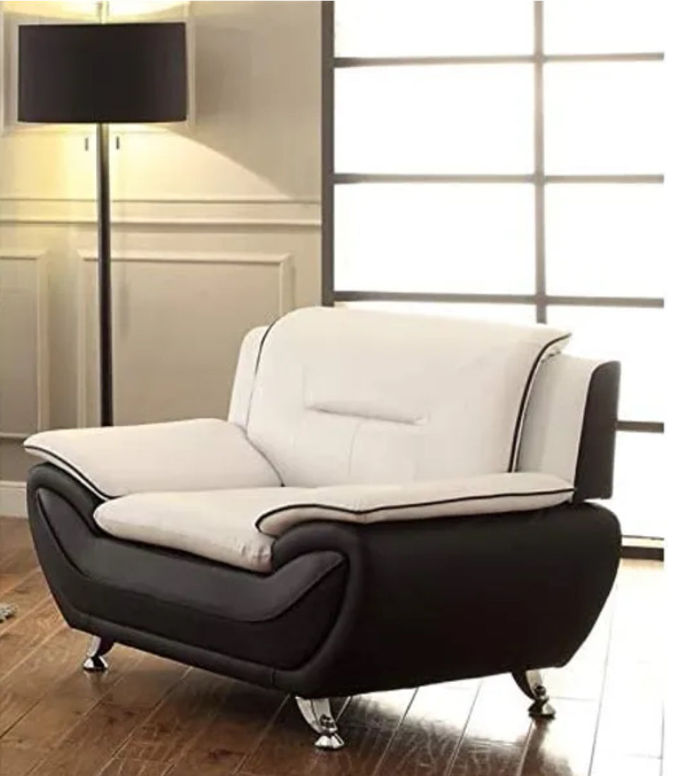 New York Beige & Black 3pc Sofa + Loveseat+chair