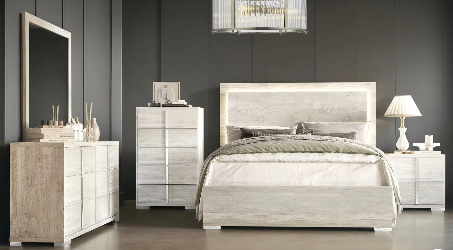 Juliet White  or Juliet Gray Queen 4 Piece bedroom Set (queen bed, dresser, mirror, nightstand