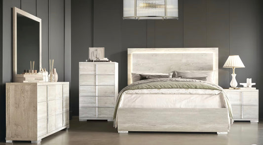 Juliet White  or Juliet Gray Queen 4 Piece bedroom Set (queen bed, dresser, mirror, nightstand