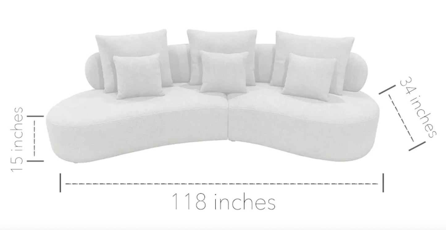 Grace Sectional Sofa with pillows.    Beige or Grey
