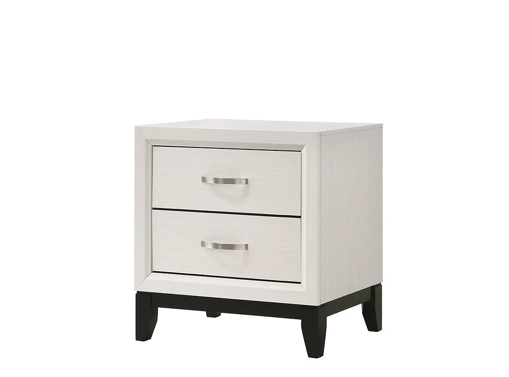 Caroline White 4 Piece Set Includes: QUEEN Bed, Dresser, Mirror, Nightstand