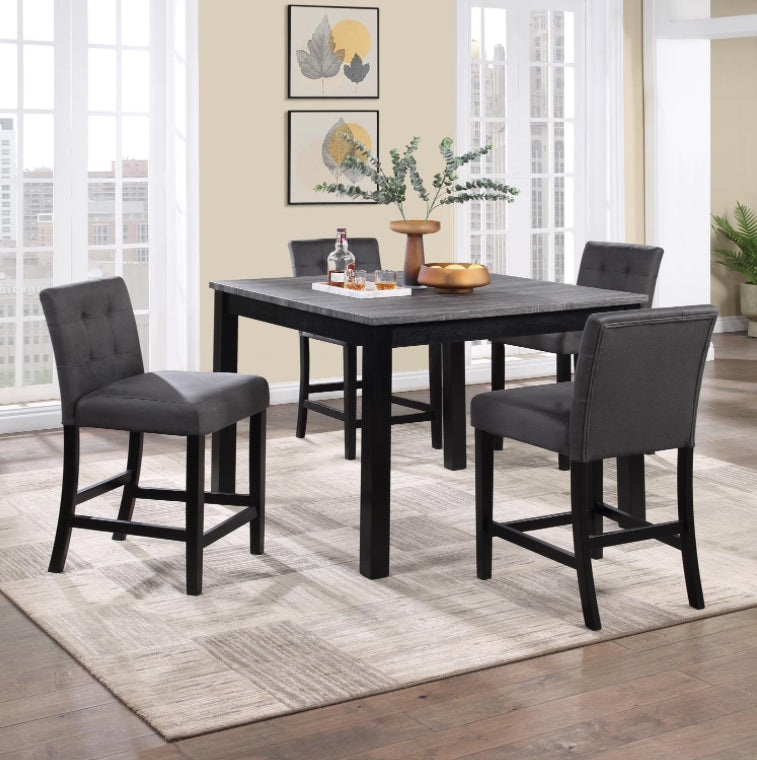 D199-5	GRAY COUNTER TABLE W/ 4 CHAIRS