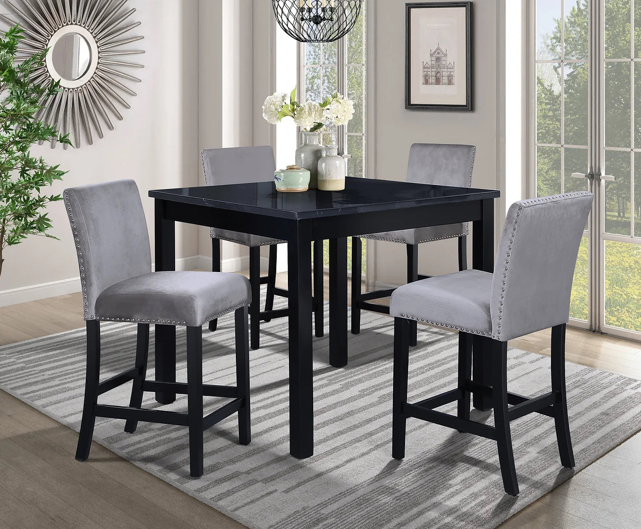 Leonardo Black/Gray 5 Piece