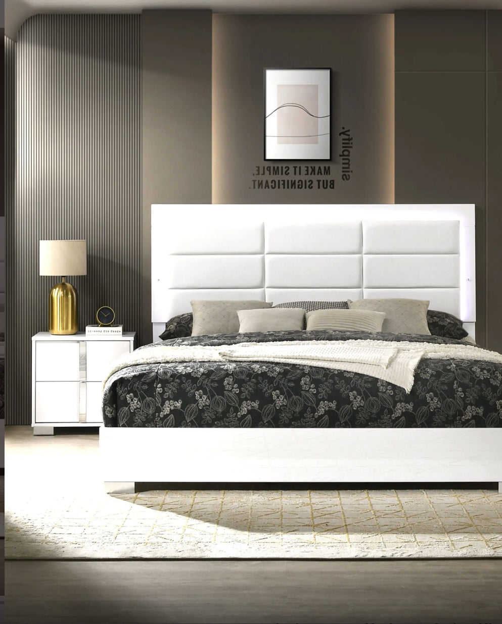 Juego de dormitorio Manhattan de estilo italiano Queen
