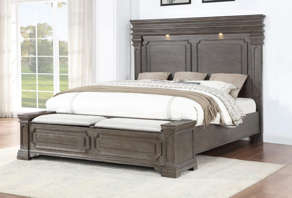 KING BED FRAME - DRESSER - MIRROR - NIGHTSTAND