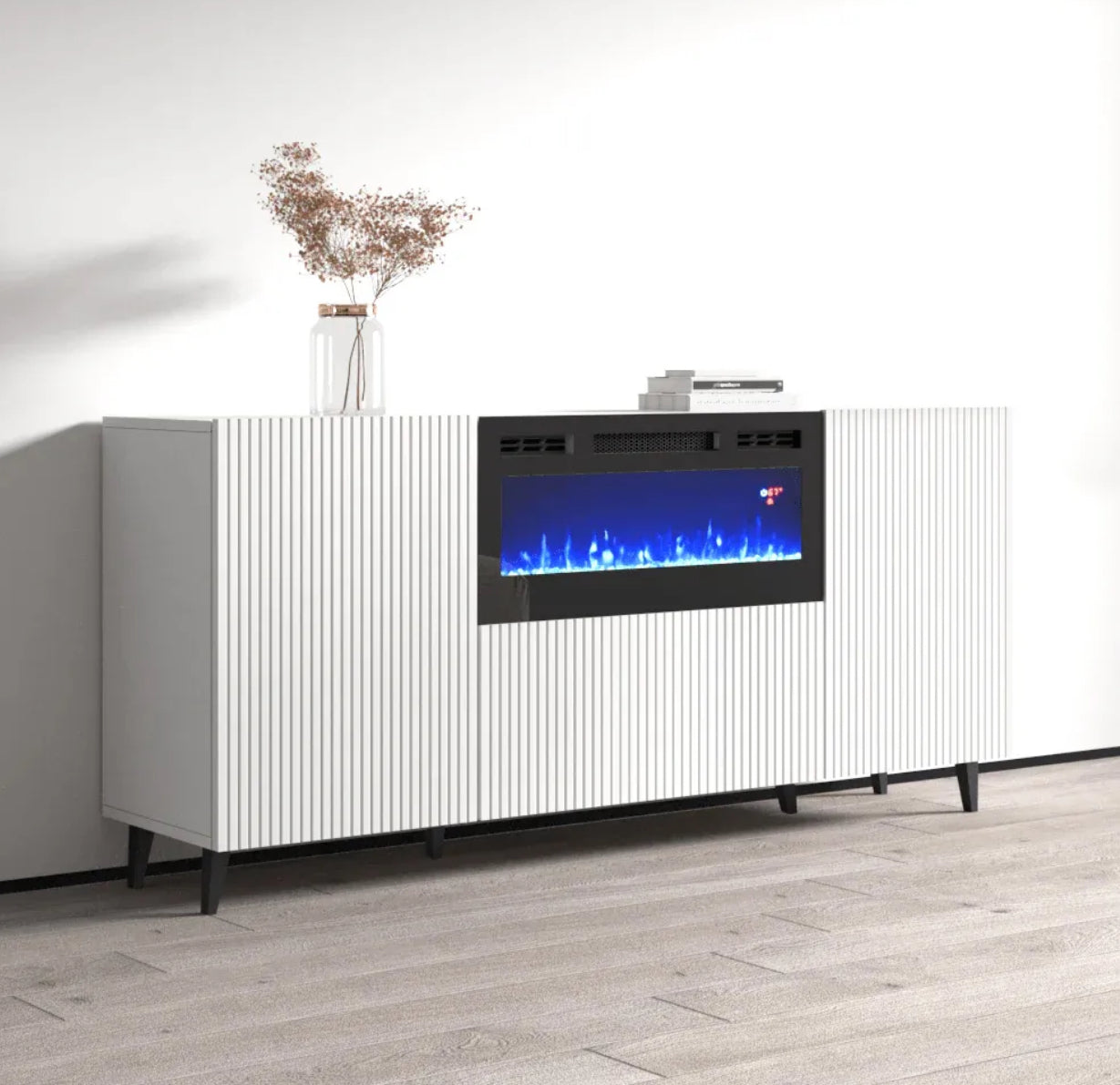 Buffet Sideboard B301-LED 245M Doors White Lacquer UV OR BLACK
