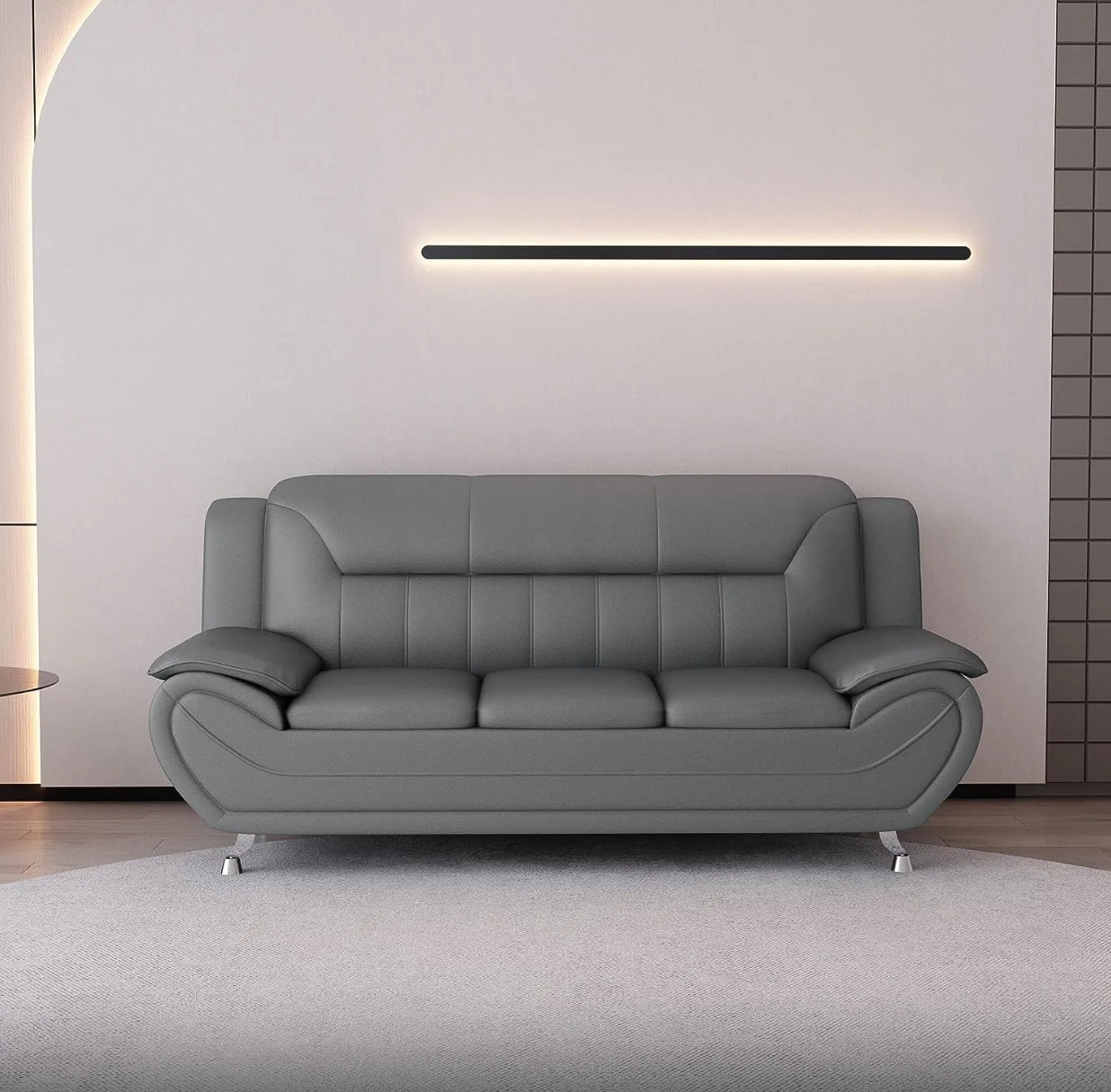 Venecia Sofa Set Grey. (SOFA AND LOVESEAT)