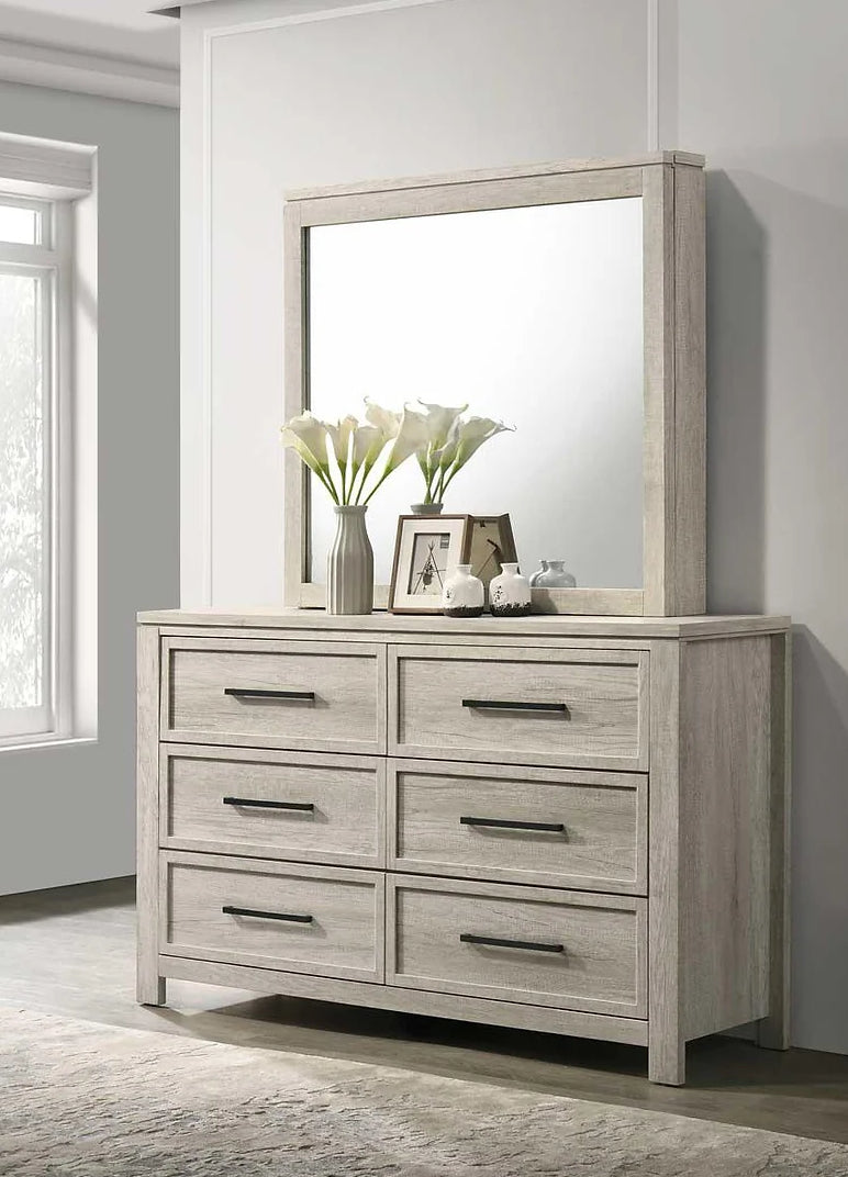 Emma B120 5 Piece Set Includes: QUEEN Bed, Dresser, Mirror, Nightstand, Chest