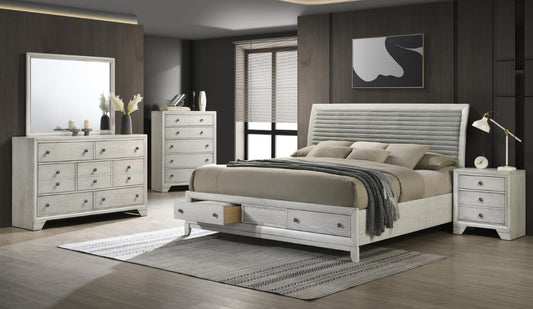 KING BED FRAME - DRESSER - MIRROR - NIGHTSTAND (free chest)