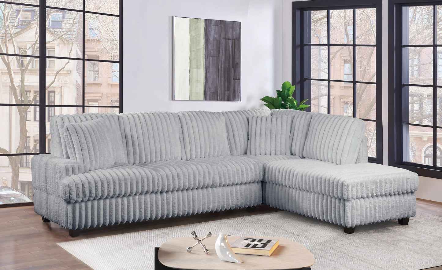 Lisbon Gray 2-Pc Sectional Reversible Chaise
