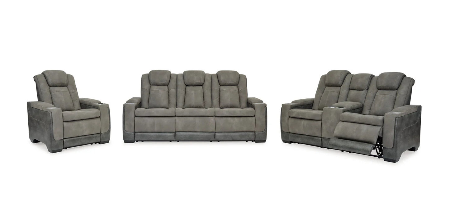 Luxury Arcadia Gray 3piece Sofa + Loveseat Set+ Chair
