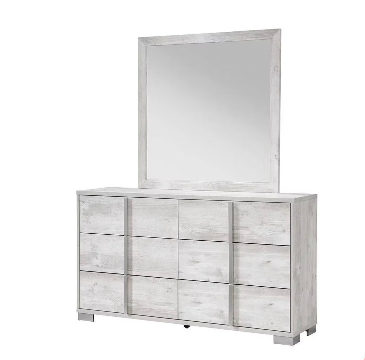 Juliet White  or Juliet Gray Queen 4 Piece bedroom Set (queen bed, dresser, mirror, nightstand