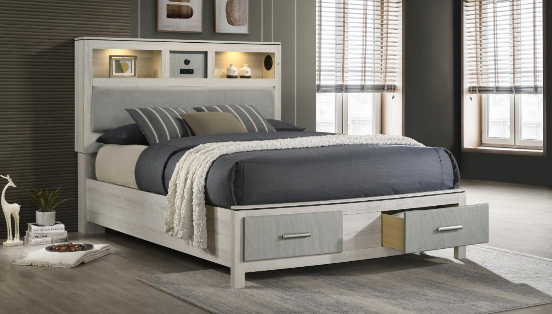 B261 KING BED FRAME - DRESSER - MIRROR -NIGHTSTAND (free chest)