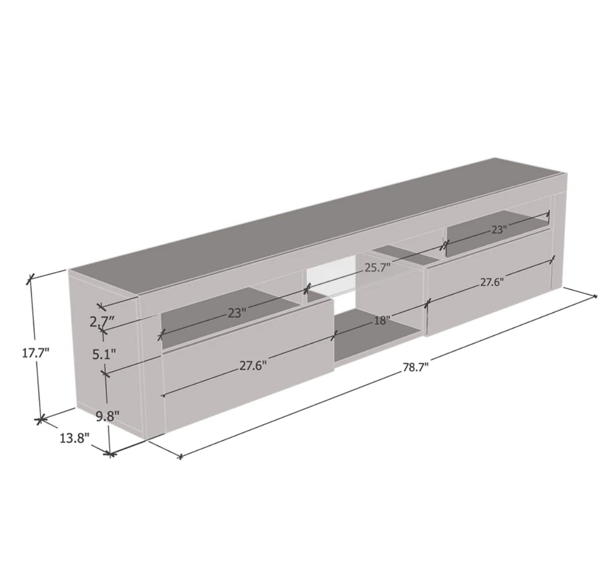 TV228 Floating TV Stand with LED White