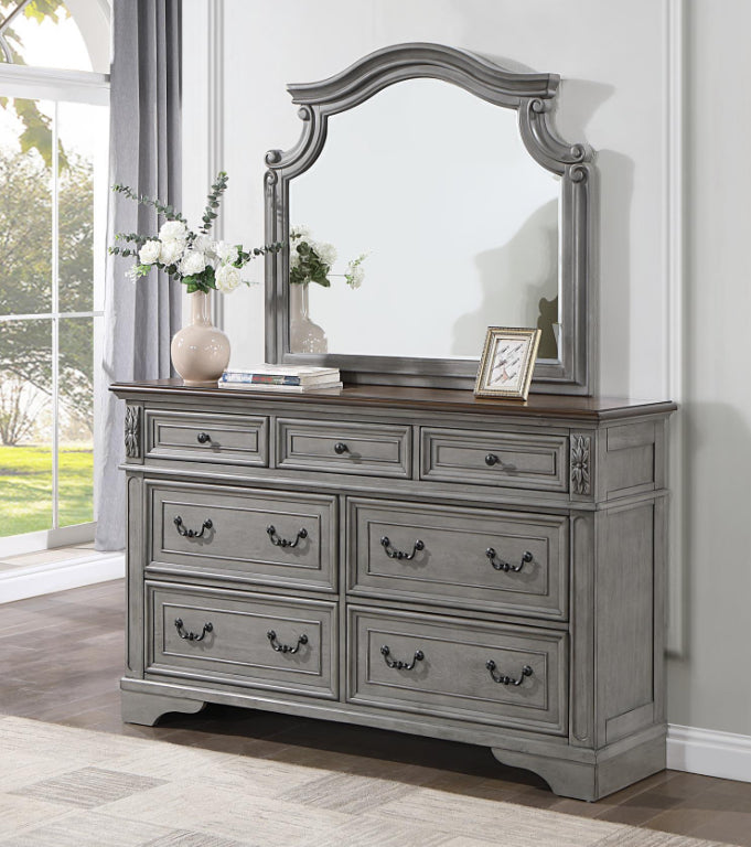 B453 - ANNALEE QUEEN BED FRAME - DRESSER - MIRROR-NIGHTSTAND