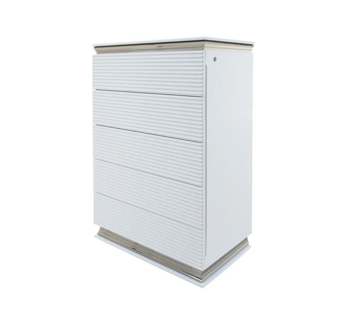 Dalal White 5 drawers Chest