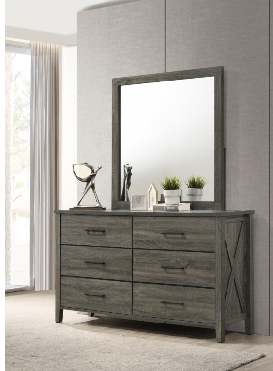 B522 KING BED FRAME - DRESSER - MIRROR - NIGHTSTAND (free chest)