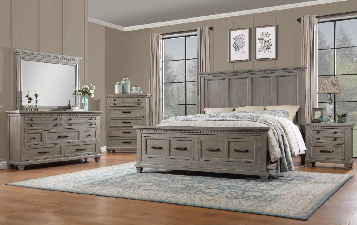 B460 - JAXON BEDROOM 4 PC (King Bed, Dresser, Mirror, Nightstand)
