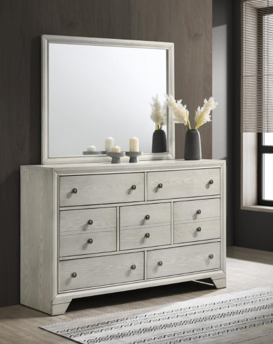 KING BED FRAME - DRESSER - MIRROR - NIGHTSTAND (free chest)
