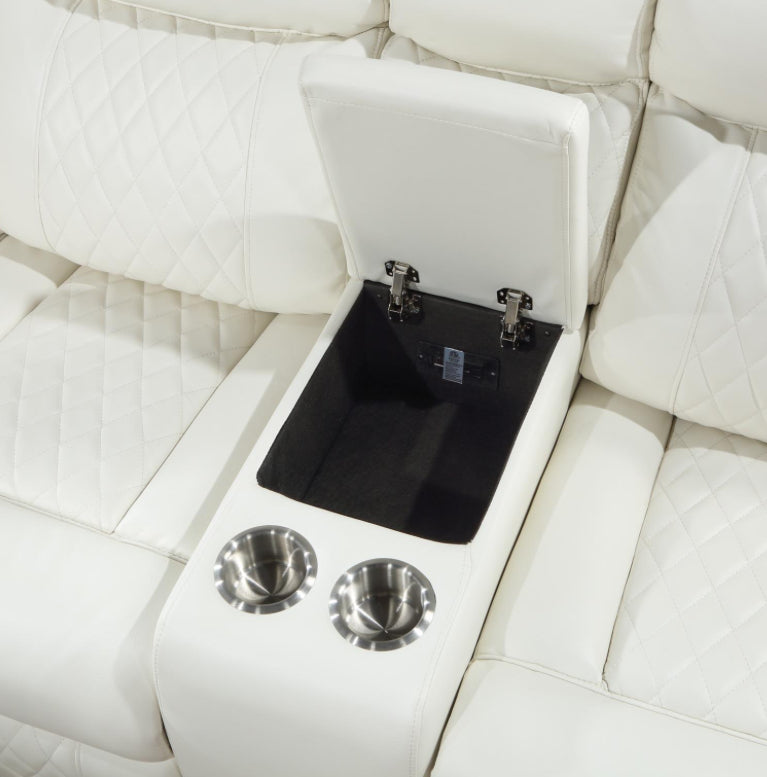 U64	WHITE MOTION 3 PC SECTIONAL W/BLUETOOTH SPEAKER