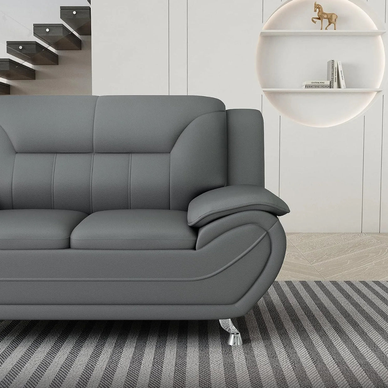 Venecia Sofa Set Grey. (SOFA AND LOVESEAT)