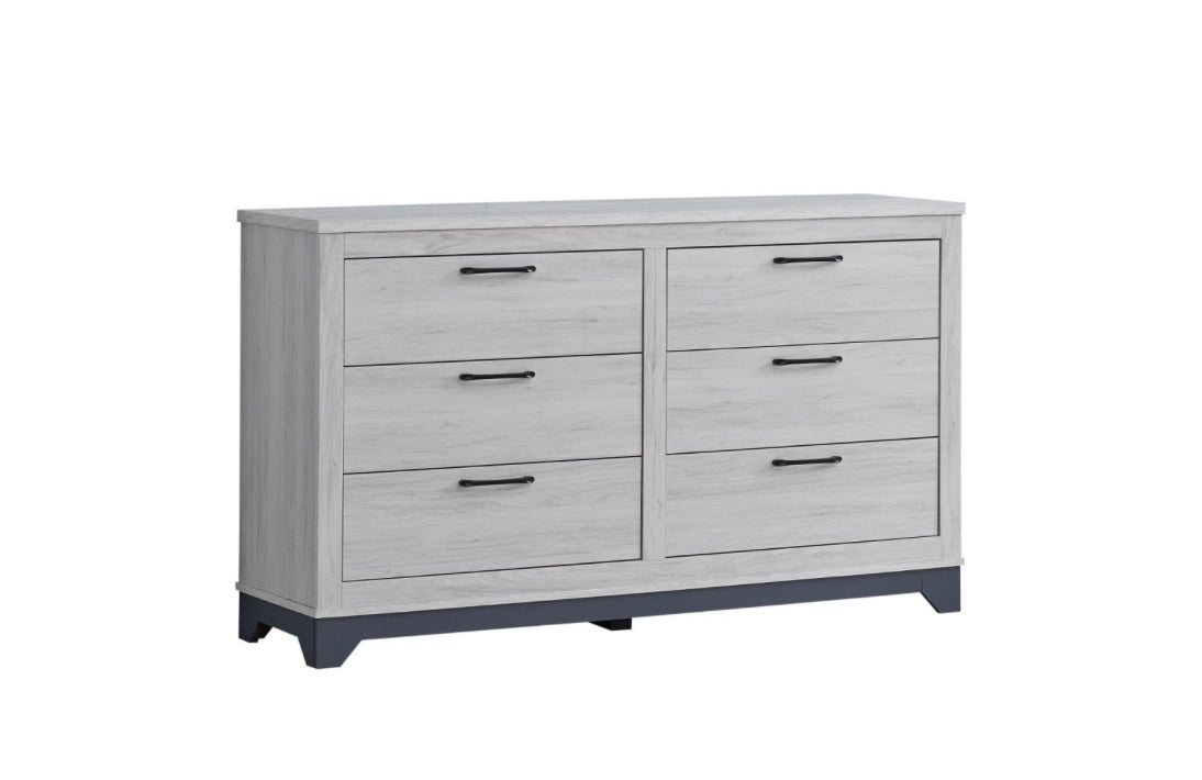 B312 - JOURI LIGHT GREY 4PC (Queen Bed, Dresser, Mirror, Nightstand)