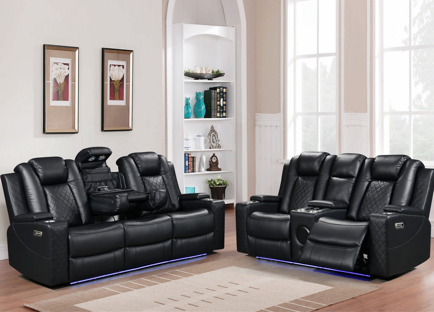 Dearborn Black Sofa + Loveseat Set