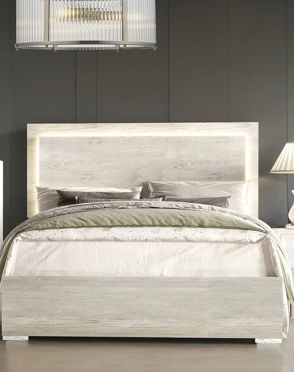 Juliet White  or Juliet Gray Queen 4 Piece bedroom Set (queen bed, dresser, mirror, nightstand