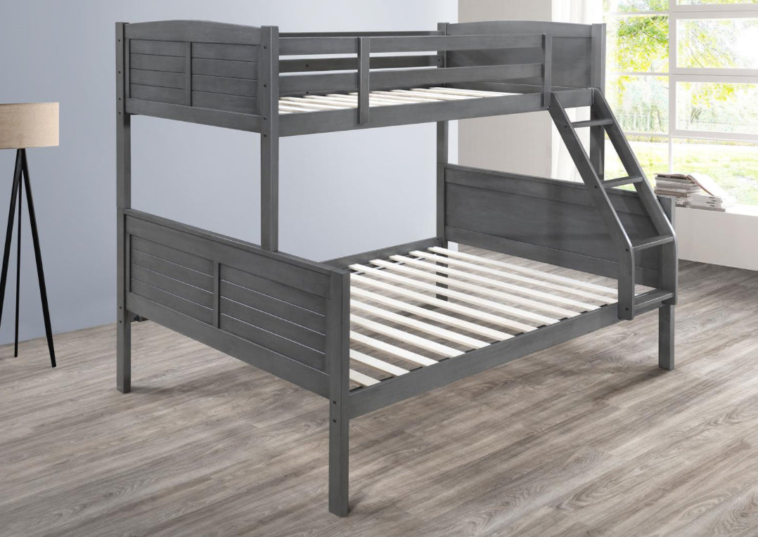 S093	ANT. GRAY TWIN/FULL BUNK BED
