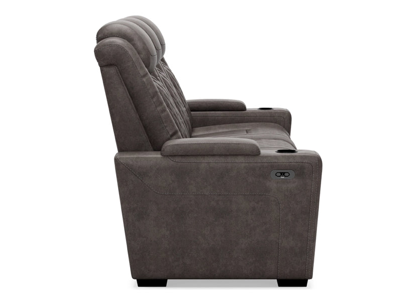 Hyllmont Dual power reclining sofa gray color