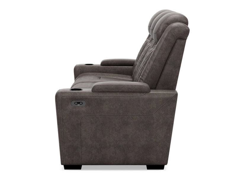 Hyllmont Dual power reclining sofa gray color