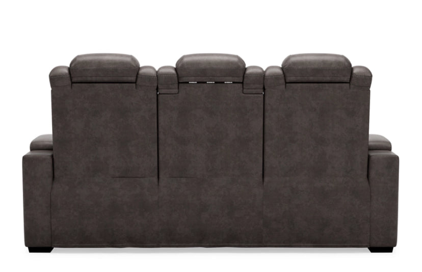 Hyllmont Dual power reclining sofa gray color