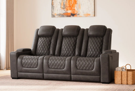 Hyllmont Dual power reclining sofa gray color