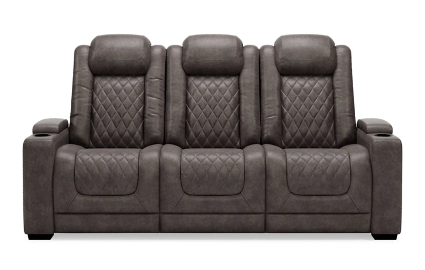 Hyllmont Dual power reclining sofa gray color