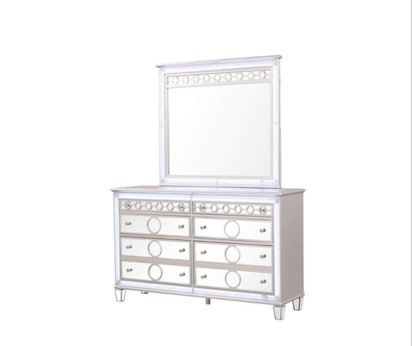 Gemma Blue king 5 Piece Set Includes: king Bed, Dresser, Mirror, Nightstand, Chest