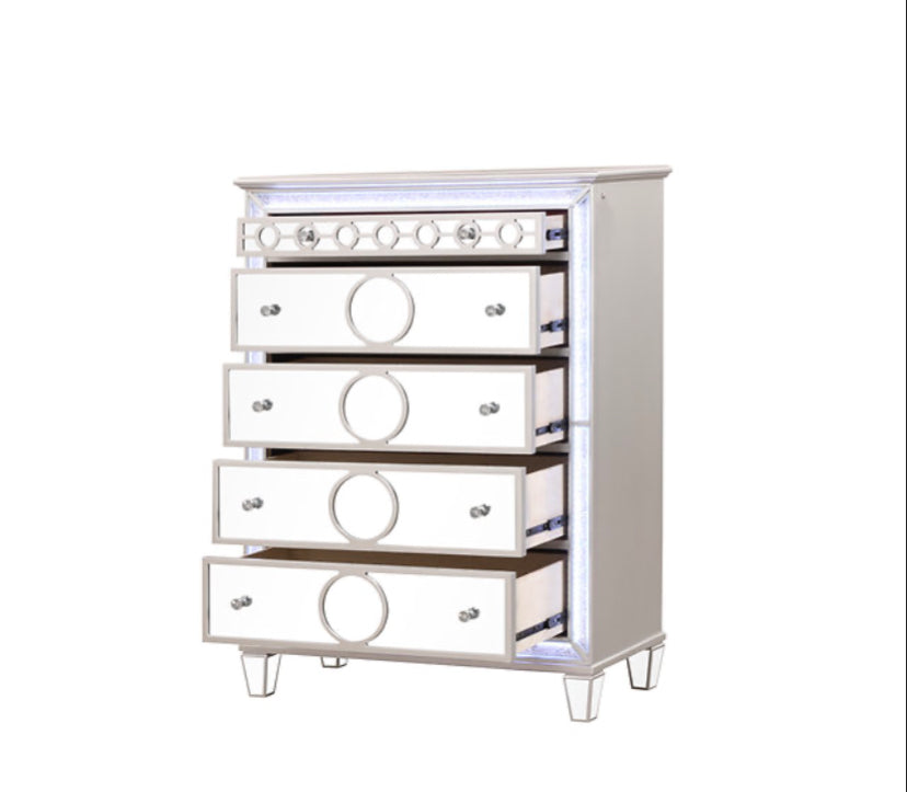 Gemma Blue king 5 Piece Set Includes: king Bed, Dresser, Mirror, Nightstand, Chest